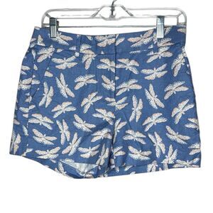 Loft Blue Dragonfly Print Women's Shorts. Size 4 Curvy.
